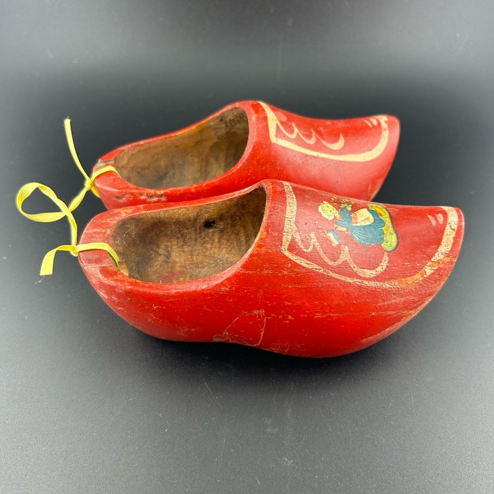 Vintage Dutch Wooden Clog Lot Hand Painted Souvenir Miniature Sabots,Home Decor - Picture 6 of 12